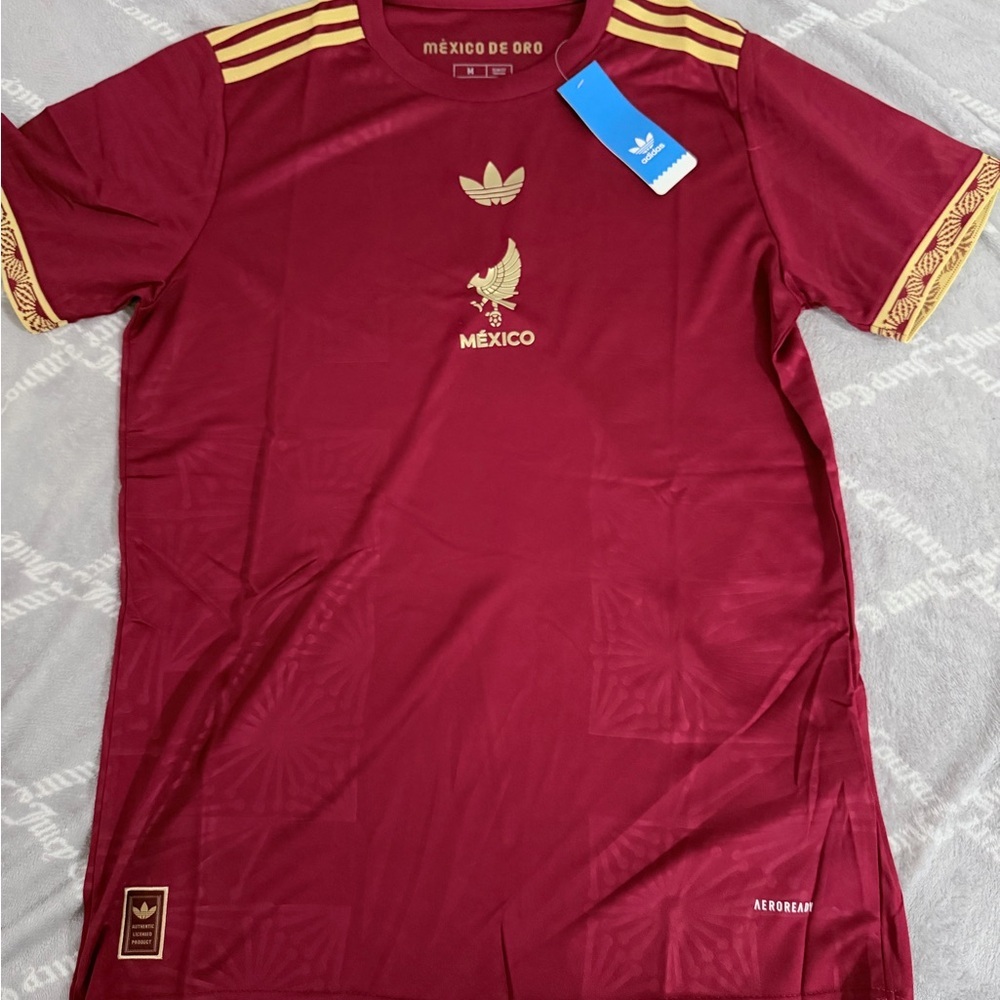 Adidas Maroon and Gold Mexico Tee